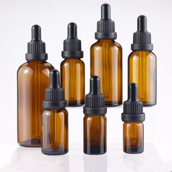 20ml Amber Glass Bottle Cosmetic Packaging with Pilfer Proof Cap with Dropper
